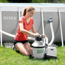 Poolzubehör Intex Sandfilteranlage Krystal Clear &amp;amp; Salzwassersystem QX ECO INTEX 7 g/h oder 11 g/h