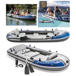 Schlauchboot INTEX Boot Excursion 5 Ruderboot mit Padel und Pumpe Boot Excursion 5 SET 366 x 168 x 43 cm