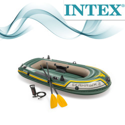 Schlauchboot Seahawk 2 INTEX Ruderboot mit Padel und Pumpe Boot Seahawk 2 Set 236 x 114 x 41 cm