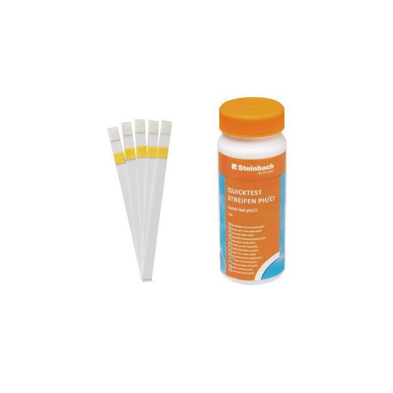 Quicktest Streifen pH/Cl, 50 St., Steinbach Teststreifen zur Messung von pH-Wert und freiem Chlor
