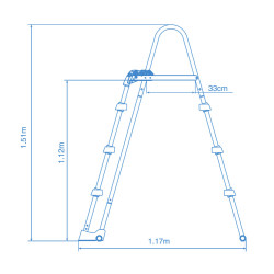 Pool Sicherheitsleiter INTEX Einstiegsleiter 91-107 cm Höhe Easy Frame