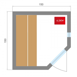 Eck-Dampfsauna Zen für 3–4 Personen – Traditionelle Sauna für Zuhause