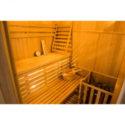 Eck-Dampfsauna Zen für 3–4 Personen – Traditionelle Sauna für Zuhause