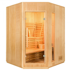 Eck-Dampfsauna Zen für 3–4 Personen – Traditionelle Sauna für Zuhause