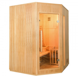 Eck-Dampfsauna Zen für 3–4 Personen – Traditionelle Sauna für Zuhause