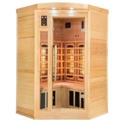 Infrarotsauna Apollon Quartz Eckmodell für 2–3 Personen Moderne Wärmekabine