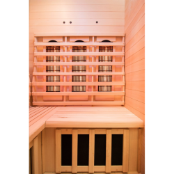 Infrarotsauna Apollon Quartz Eckmodell für 2–3 Personen Moderne Wärmekabine