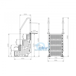 Poolleiter OKU Pooltreppe 4 stufig aus Kunststoff
