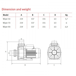 Espa Wiper Poolpumpe 50 / 70 / 90 M