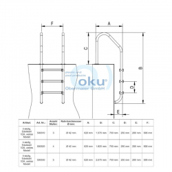 OKU Edelstahl-Einstiegsleiter V2A Poolleiter weites Modell