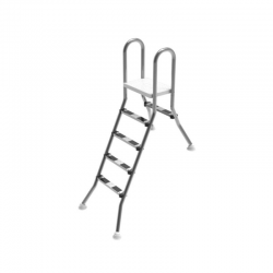 OKU Hochbeckenleiter Edelstahl V2A Poolleiter 4/1 oder 5/1 Stufen
