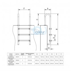OKU Edelstahl-Einstiegsleiter V2A Poolleiter kompaktes Modell