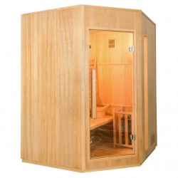 Eck-Dampfsauna Zen für 3-4 Personen Traditionelle Sauna für Zuhause