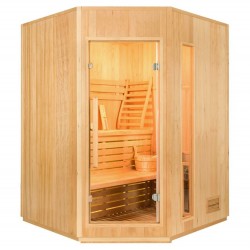 Eck-Dampfsauna Zen für 3-4 Personen Traditionelle Sauna für Zuhause