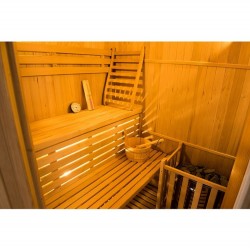 Eck-Dampfsauna Zen für 3-4 Personen Traditionelle Sauna für Zuhause