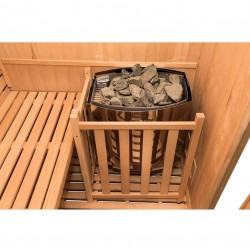 Eck-Dampfsauna Zen für 3-4 Personen Traditionelle Sauna für Zuhause