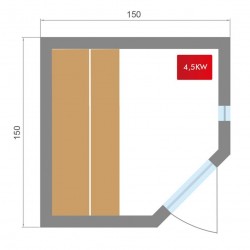 Eck-Dampfsauna Zen für 3-4 Personen Traditionelle Sauna für Zuhause