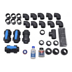 PVC Fittings Pool PVC-Anschlussset für 1 Skimmer und 2 Einlaufdüsen Ø 50 mm