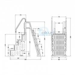 OKU Pooltreppe 4-stufig & 5-stufige Poolleiter aus Kunststoff für Aufstellpools