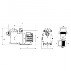 Poolpume ERIE Pumpe 50M 0,5 HP 230V mit Vorfilter